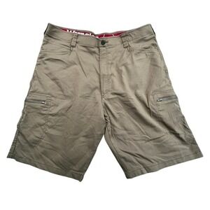 Wrangler Men's Cargo Shorts Khaki Zip Pockets Outdoor Utility Size 38